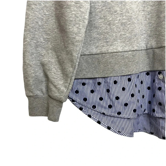 JASON WU Layered Poplin Mixed Media Cotton Jersey Crewneck Sweater - Picture 5 of 14